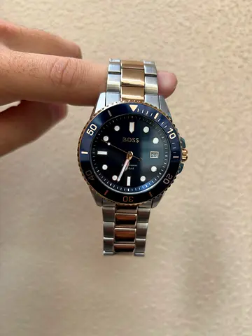 Hugo Boss Mens Stainless Steel Dive-Style Watch - Blue Dial