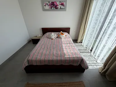 Double Wooden Bed Frame with Headboard and Side Table