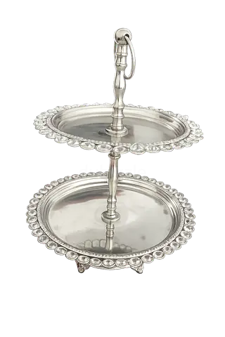 Luxury Two-Tier Crystal  Silver Serving Stand