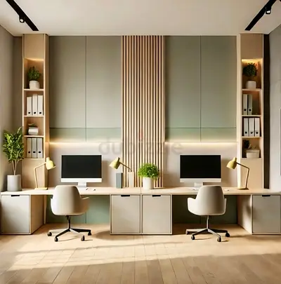 Modern Dual Home Office Workstation and Office Furniture Set