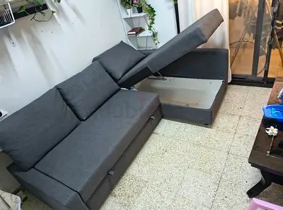 Ikea L Shape Sofa cum bed with big storage in L