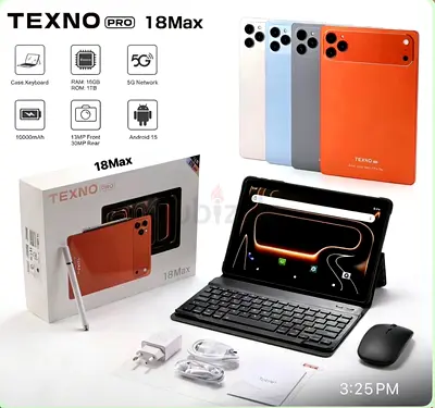 TEXNO PRO 18Pro Max Tablet with Accessories