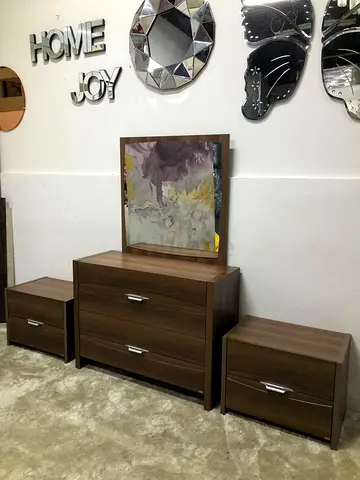 4-Drawer dressing table with mirror And Two sides table