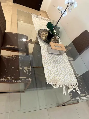 Glass Dining Table (Seats 6) + 6 FREE Chairs