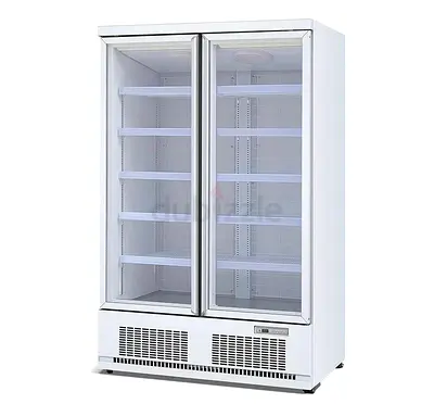 Commercial Double Glass Door Display Freezer - 2 Door Upright Cooler