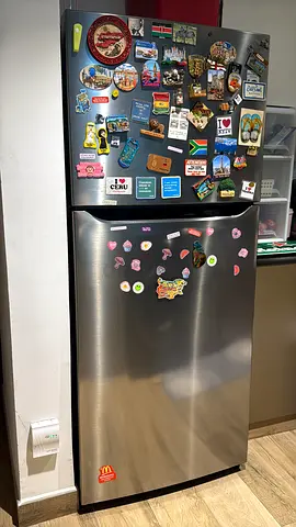 LG Stainless Steel Fridge with Top Freezer — Good Working Condition