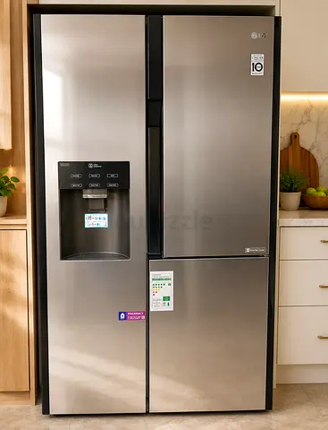 LG Stainless Steel Side-by-Side Refrigerator with Water Dispenser - Excellent Condition