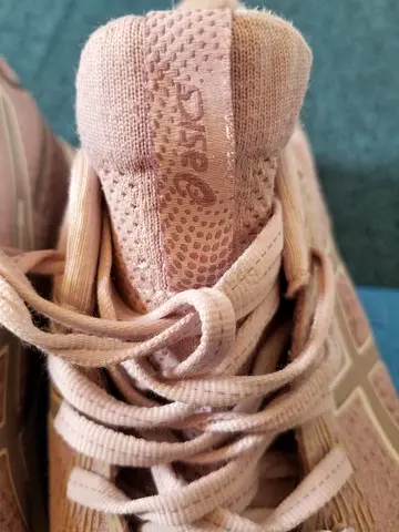 ASICS womens running shoes - light pink, gently used