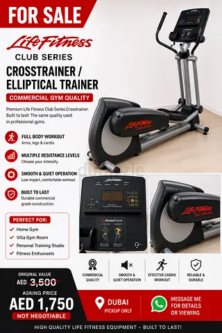 Life Fitness Club Series Crosstrainer / Elliptical Trainer - Good Condition