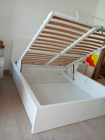 Ikea king size ottoman bed with mattress
