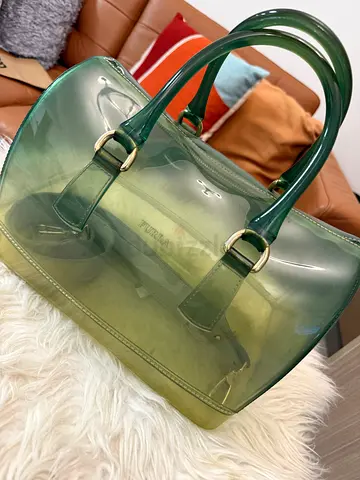 Furla Green Rubber Candy Satchel Bag
