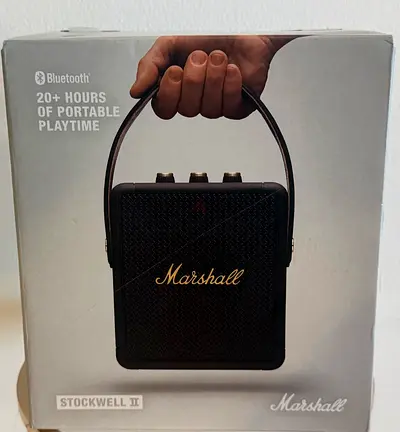 Marshall Stockwell II Portable Bluetooth Speaker - Black (open box but not used, Good Condition)