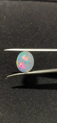 Natural Ethiopian Welo Opal Cabochon - Flashy Multicolor Oval 8.10 carat