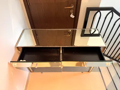 Mirrored Console Table with Two Drawers - Good Condition
