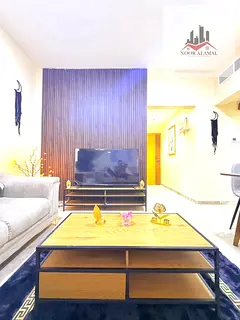 Sharjah, Al Qasimia, furnished apartment with hotel-style furnishings, first occupancy. One bedroom,
