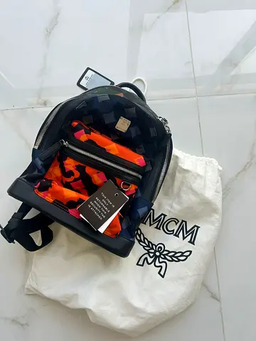 MCM Backpack with Colorful Camouflage Interior (New)
