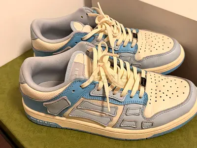 AMIRI Skeleton Lo Sneakers in Blue size 40