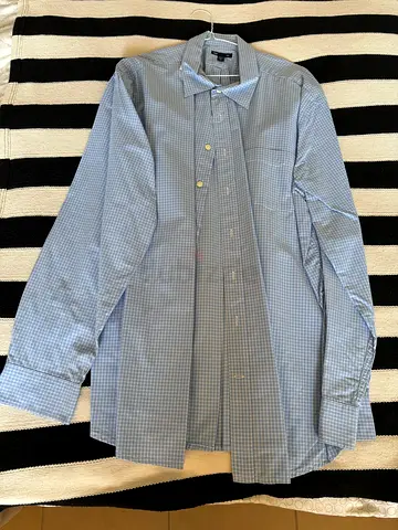 Light Blue Checked Long Sleeve Dress Shirt - Good Condition