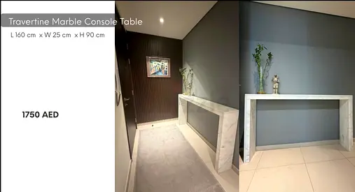 Travertine Marble Console Table