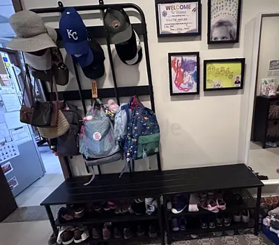 IKEA- NIPÅSEN / BAGGMUCK  Entryway hall tree with bench, hooks and shoe rack - black metal