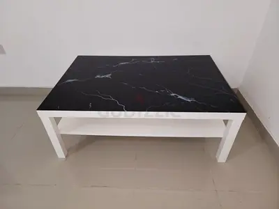 Table with granite design strong glass top