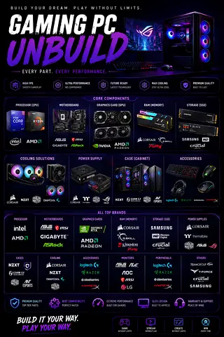 * ULTIMATE GAMING PC BUILD
* UNLEASH THE POWER
* BUILD. PLAY. DOMINATE.
* NEXT-GEN GAMING BEAST
* CU
