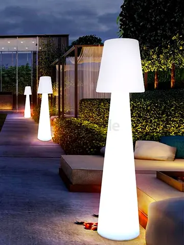 Tall Outdoor LED Floor Lamps - Set of 3 (Modern Garden Lighting)
