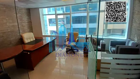 For sale in cash vacant divided, furnished and fully equipped office in the Horizon Towers in the Emirate of Ajman.