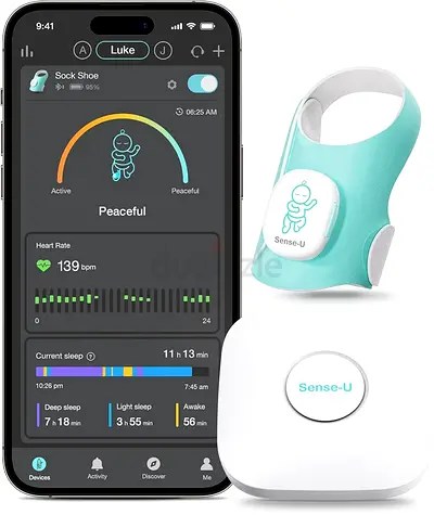 Sense-U Baby Smart Sock Shoe Baby Monitor, Track Sleep Patterns, Heart Rate
