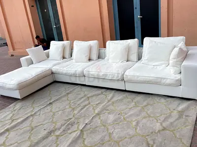 Marina home feather filled sofa with footstool