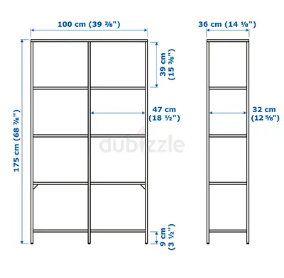 Shelving unit, black-brown/glass