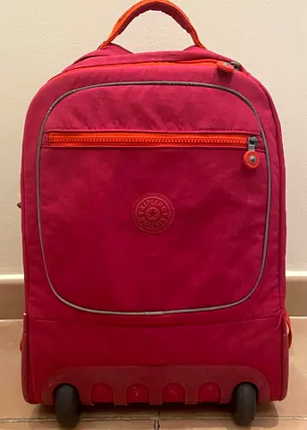 Kipling Kids Pink Rolling Backpack with Wheels - Good Condition
