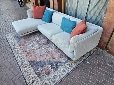 CrateBarrel L Shape Sofa Beige Excellent Condition