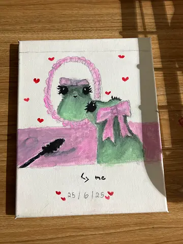 Handmade Small Acrylic Painting on Canvas - Cute Character