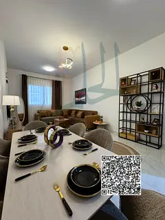 Spacious one-bedroom hall apartment with two bathrooms, high-quality finishing, clean modern furnitu