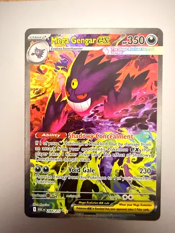 Rare Pokemon Mega Gengar-EX Full Art Trading Card (English) - Collectible - Ascended Heroes SIR