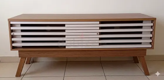 Mid-century Modern TV Console / Media Cabinet in Walnut