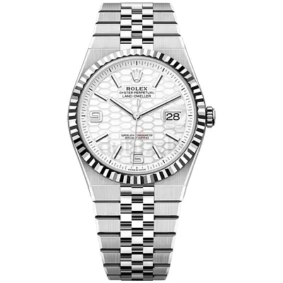 Rolex Oyster Perpetual Land‑Dweller Stainless Steel Mens Watch (Silver/White Dial)