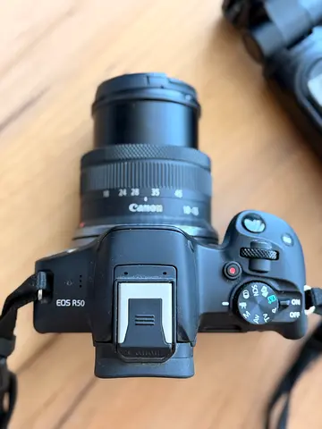Canon EOS R50 mirrorless camera with RF-S 18-45mm kit lens
