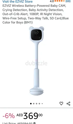 Brand New EZVIZ Battery-Powered Baby Monitor Camera (1080p, Night Vision, Two-Way).