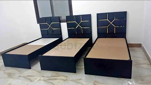 Set of 3 Single Beds with Headboards - Good Condition