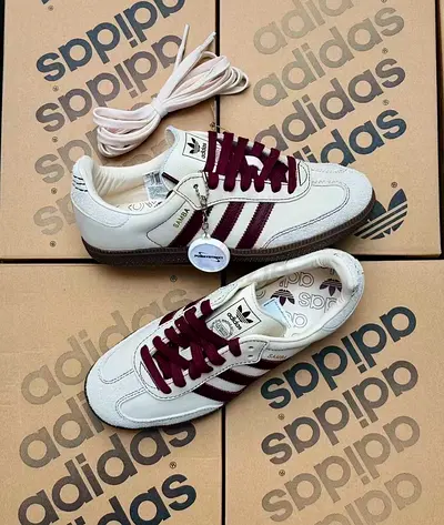 adidas Samba OG Wonder White/Maroon shoes for women