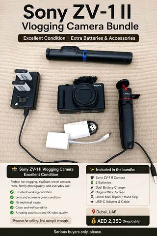Sony ZV-1 M2 Vlogging Camera Bundle | Excellent Condition | Extra Batteries  Accessories
