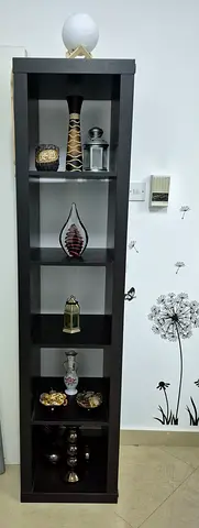 Ikea Kallax 5x1 Tall Narrow Display Shelf / Bookcase - Dark Wood