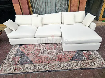 Sectional Cratebarrel lounge deep sofa
