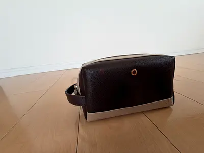 Brown leather toiletry bag BVLGARI  new not used  one