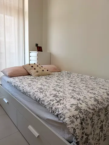 White storage bed with drawers - a bit bigger than single bed (14)