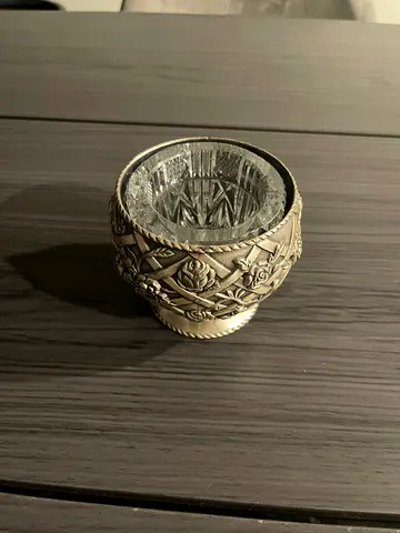 Antique Pewter Bowl Flower Vase , Candle Holder , accessories storage