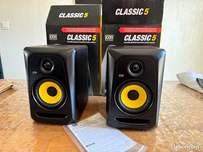 Pair of KRK Classic 5 Studio Monitor Speakers - Perfect Condition
