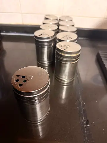 Set of 10 Stainless Steel Spice Shakers